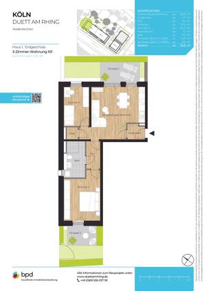 Helle 3-Zimmer-Wohnung #WE 101 – 50996 Köln – Vorschaubild 2