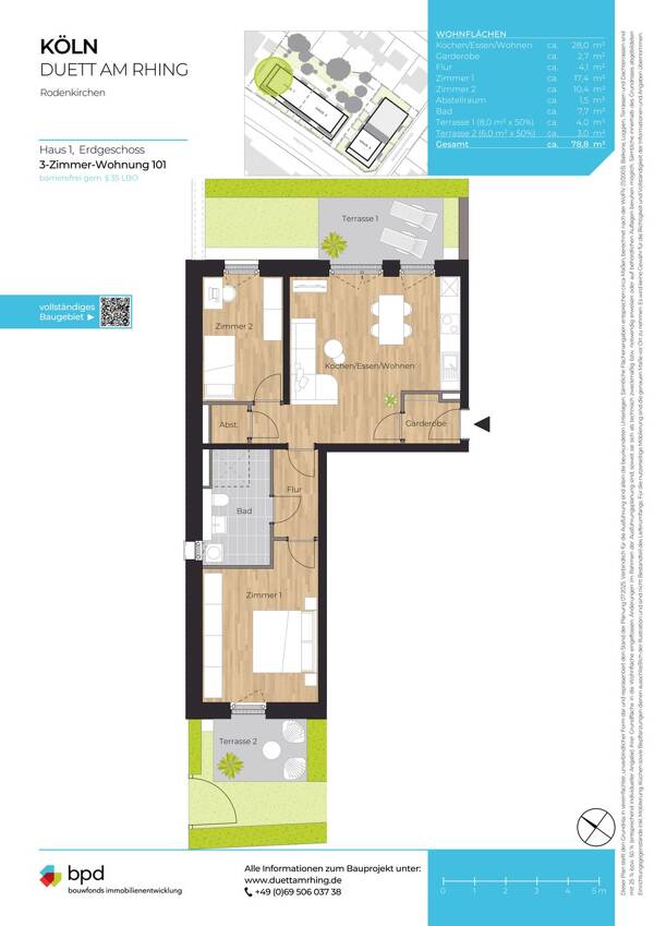 Etagenwohnung in 50996 Köln mit 50,7 m² kaufen