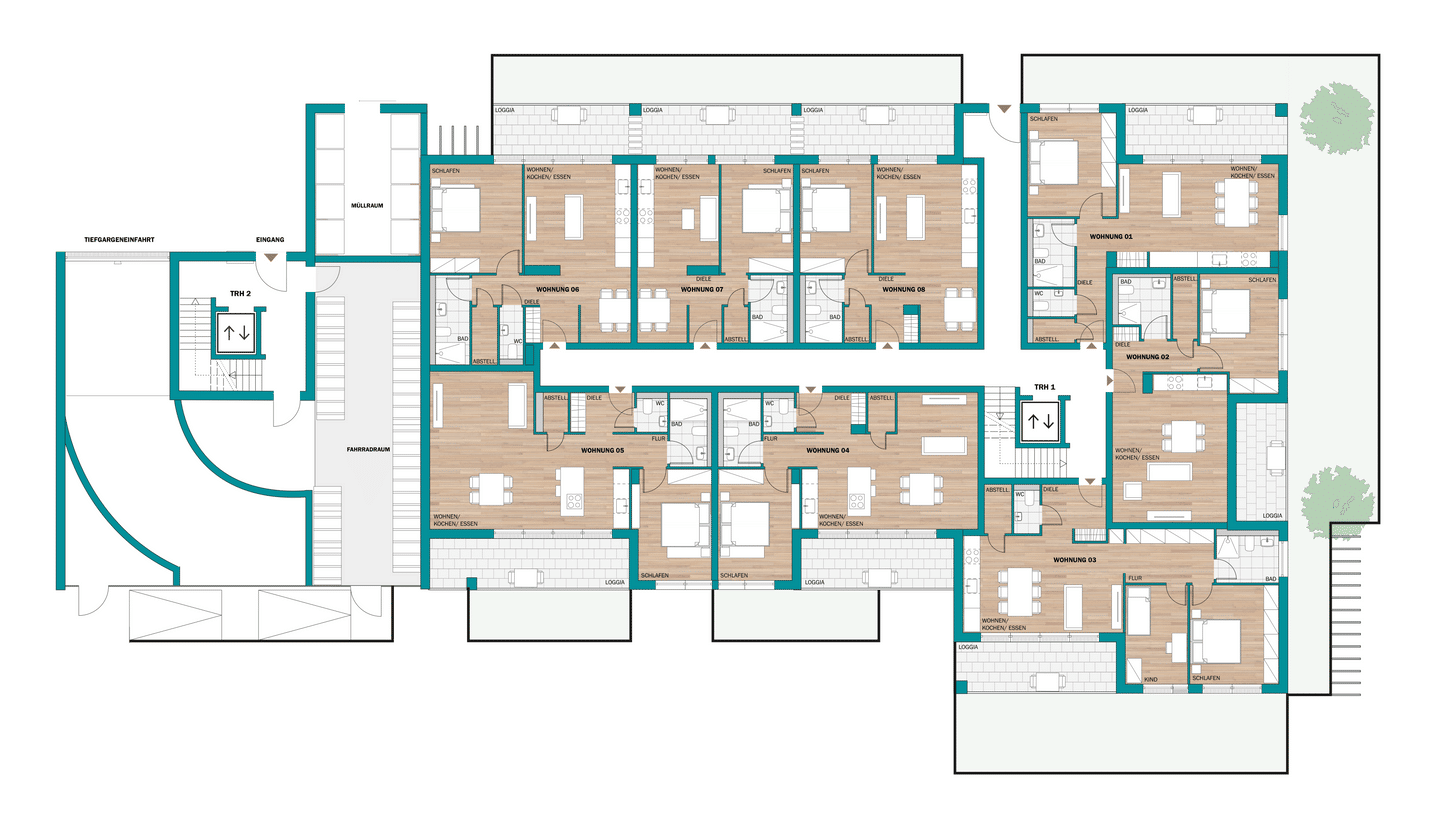 2-Zimmer-Neubauwohnung in Mannheim-Waldhof – Mannheim – Vorschaubild 3