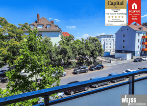 Leerstehende, Helle 3-Zimmer-Wohnung mit zwei Balkonen in der Zellerau