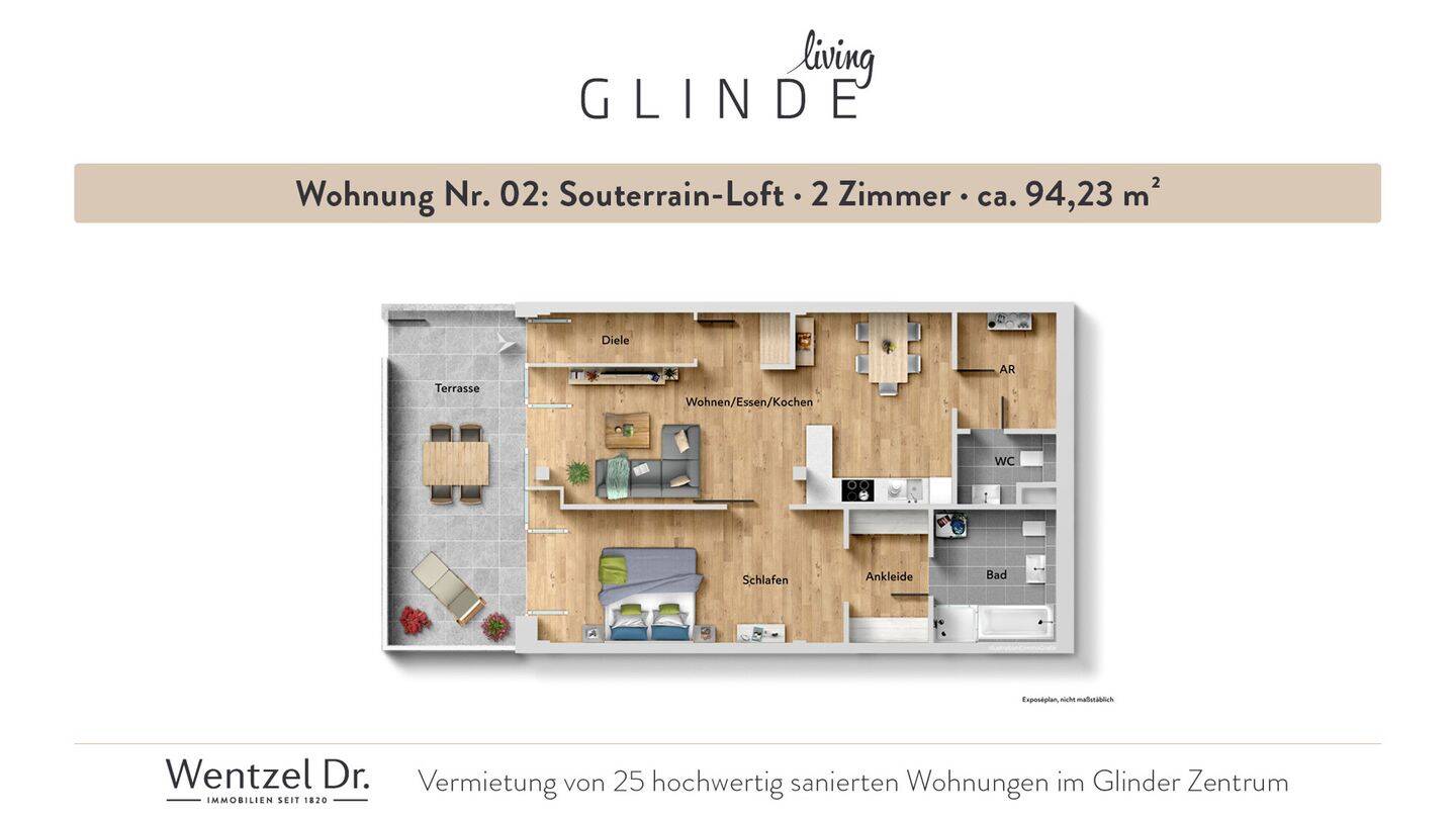 Exklusive 2-Zimmer-Wohnung in Glinde - Wentzel Dr.