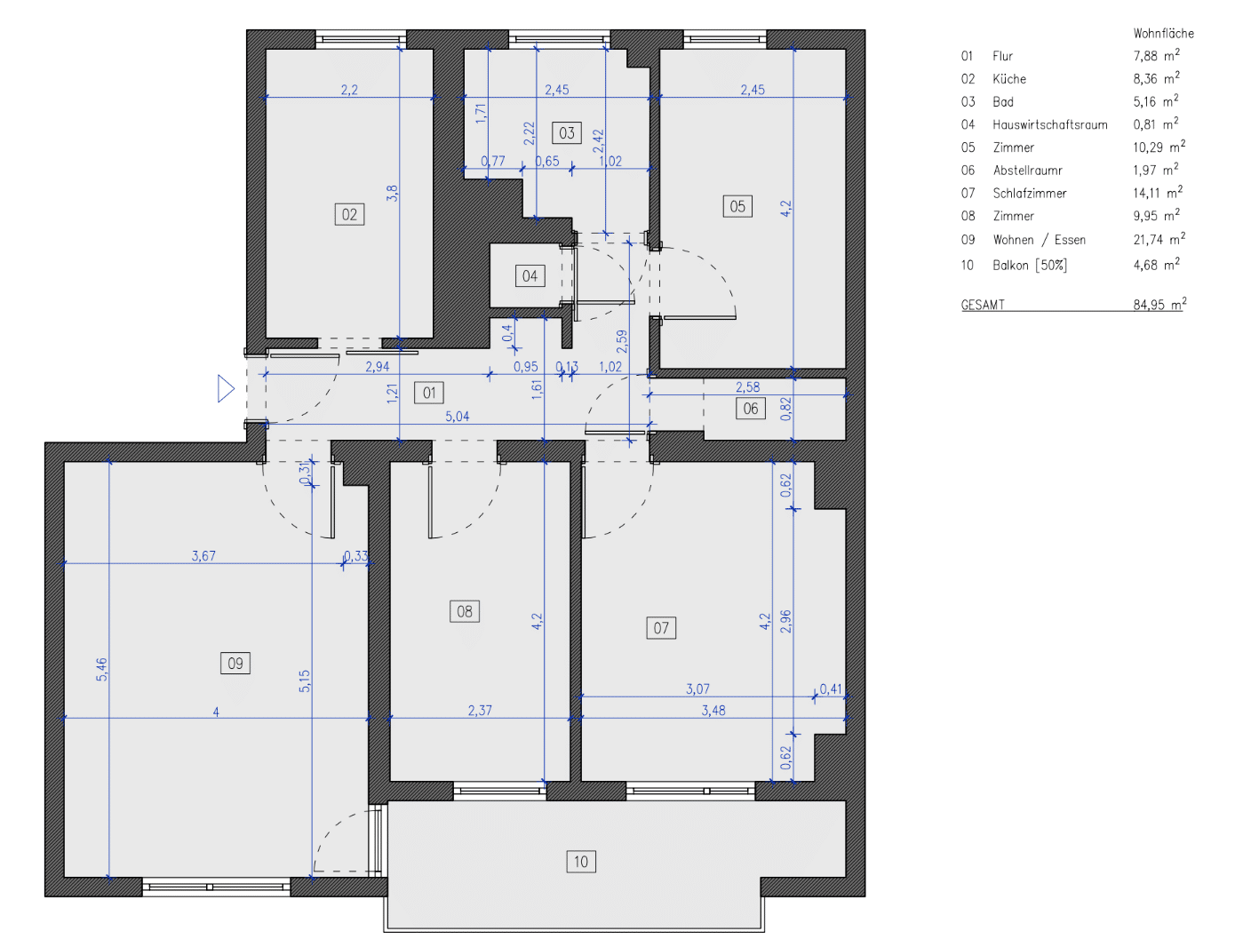 Helle 4-Zimmer Wohnung mit Klimaanlage, Wintergarten & EBK