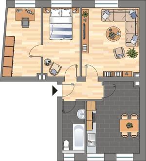 Hochwertige 2-Zimmer-Etagenwohnung in Kiel 56,47 m²,in einem energetisch saniertem Objekt – 24143 Kiel – Vorschaubild 6