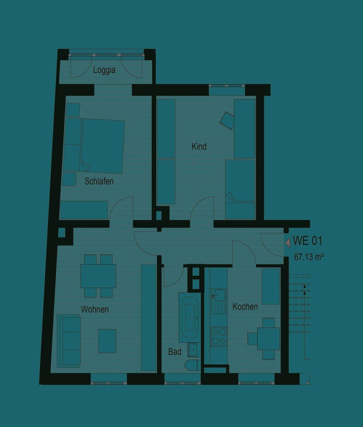 Attraktive 3-Zimmer-Wohnung mit Loggia in Chemnitz-Hilbersdorf! – Chemnitz – Vorschaubild 9