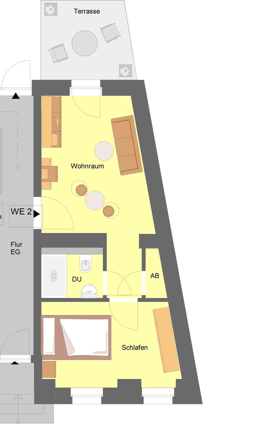 Kernsanierte 2-Zimmer-Wohnung mit Terrasse im Maarviertel – Trier – Vorschaubild 2