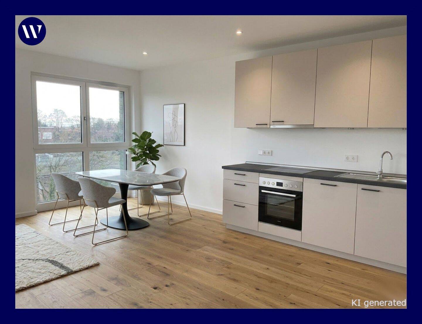 Modernes Wohnglück: Lichtdurchflutete 4-Zimmer-Wohnung mit Loggia + Einbauküche