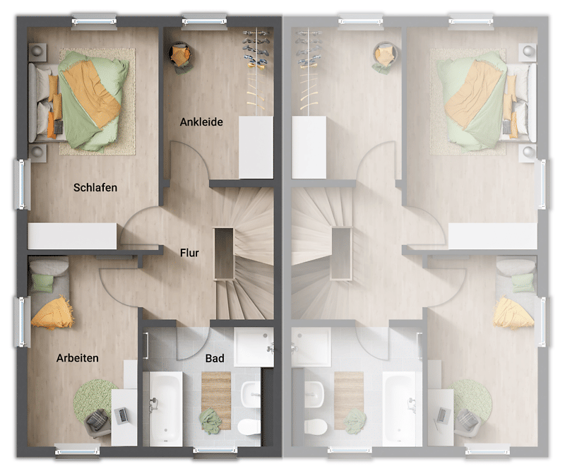 2x Doppelhaushälften, massiv gebaut, Preis inkl. Grundstück – Wawern – Vorschaubild 7