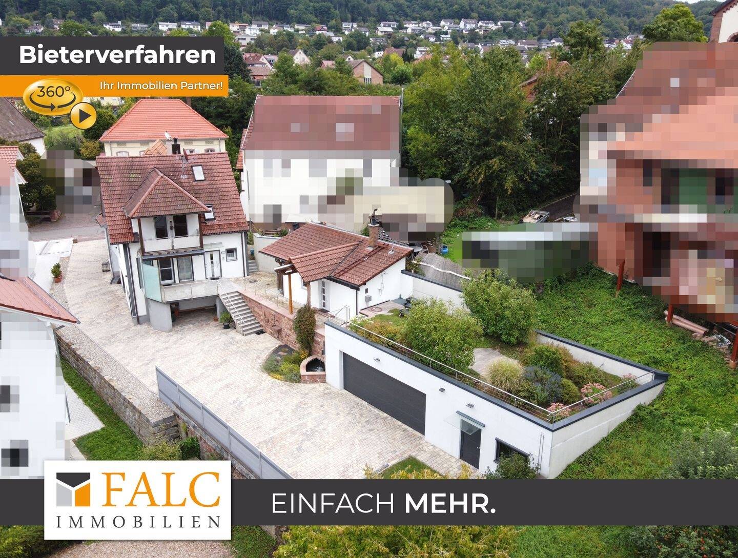 Exklusive Doppelhaushälfte mit Saunahaus und großer Garage – Neckargerach – Bild 1 von 9