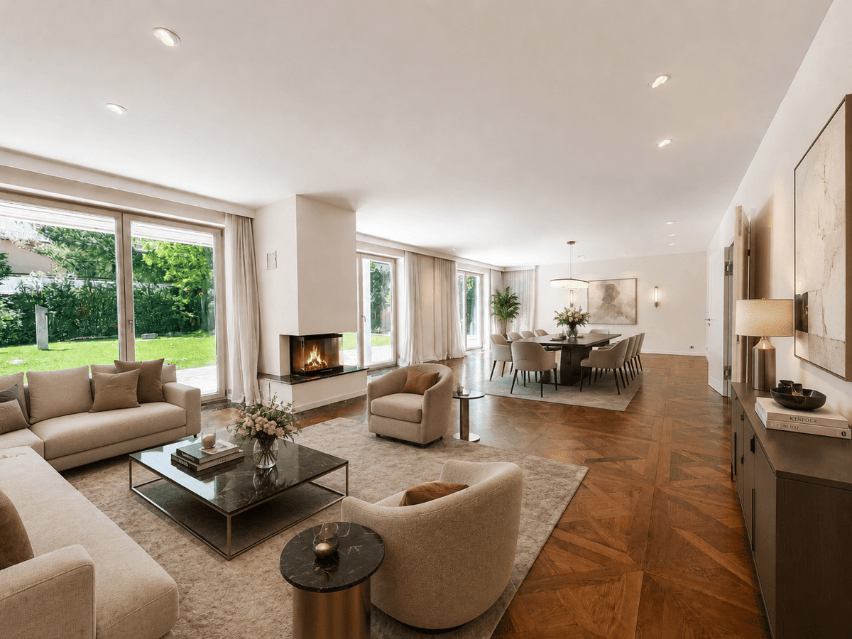 Erstklassige Ausstattung: Exklusive Villa mit eingewachsenem Garten. – 81925 München – Bild 1 von 9