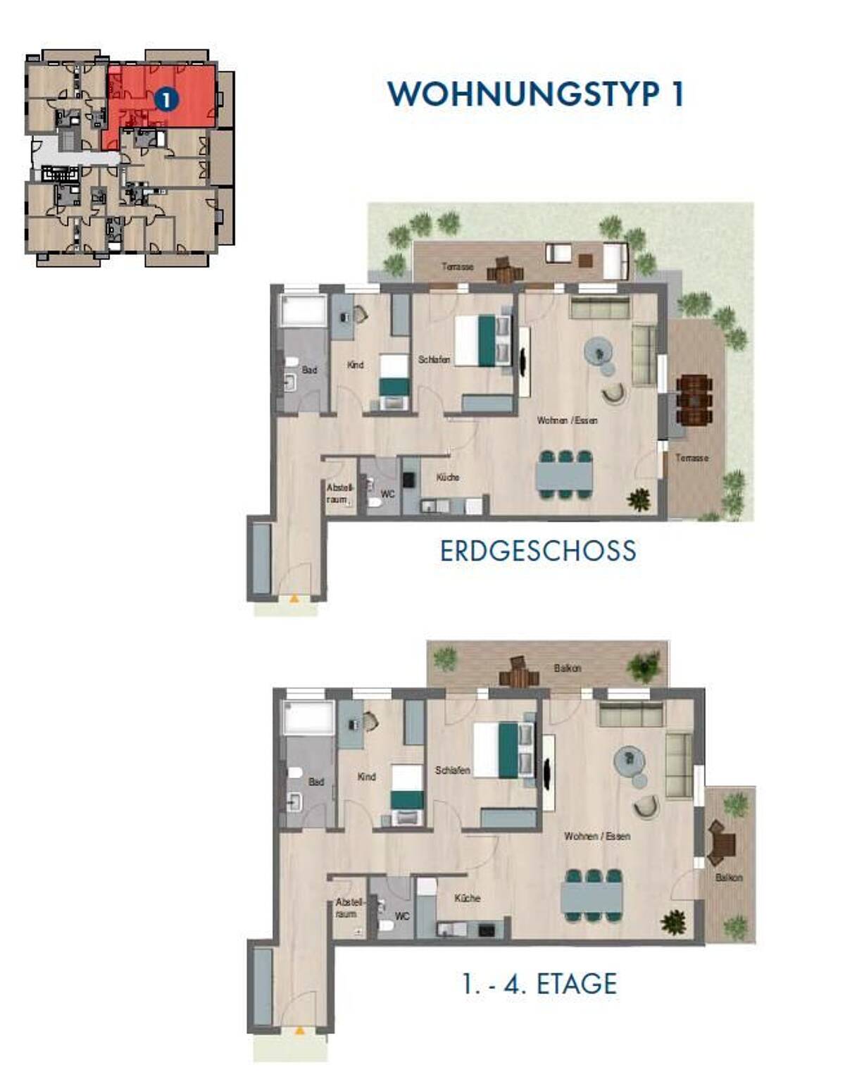 Großzügige barrierefreie 3-Zimmer-Wohnung mit zwei Balkonen und Aufzug in Bad Kissingen – 97688 Bad Kissingen – Bild 1 von 4