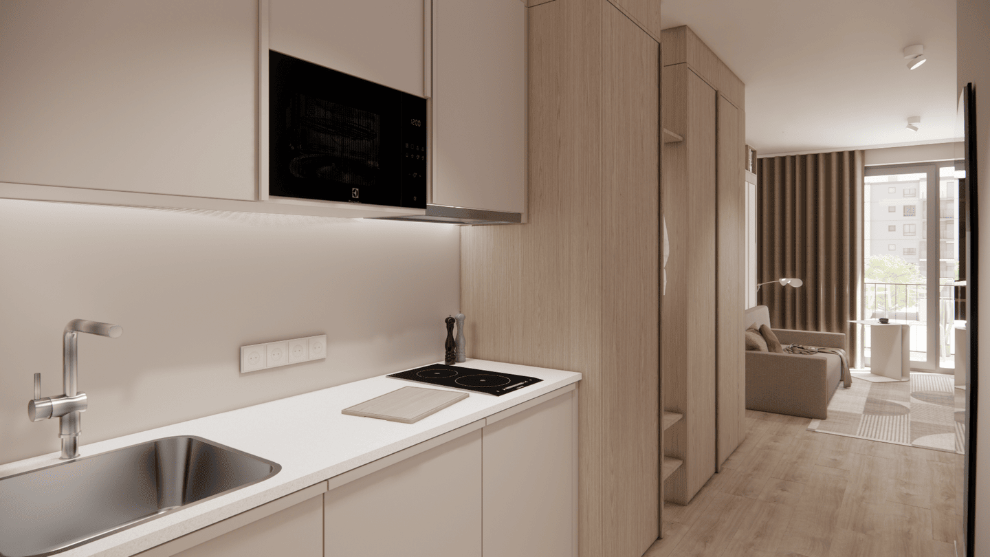 Möbliertes Studio Standard mit Gemeinschaftsflächen: Padelplatz, Fitness, Dachterrasse & mehr – Berlin – Vorschaubild 2