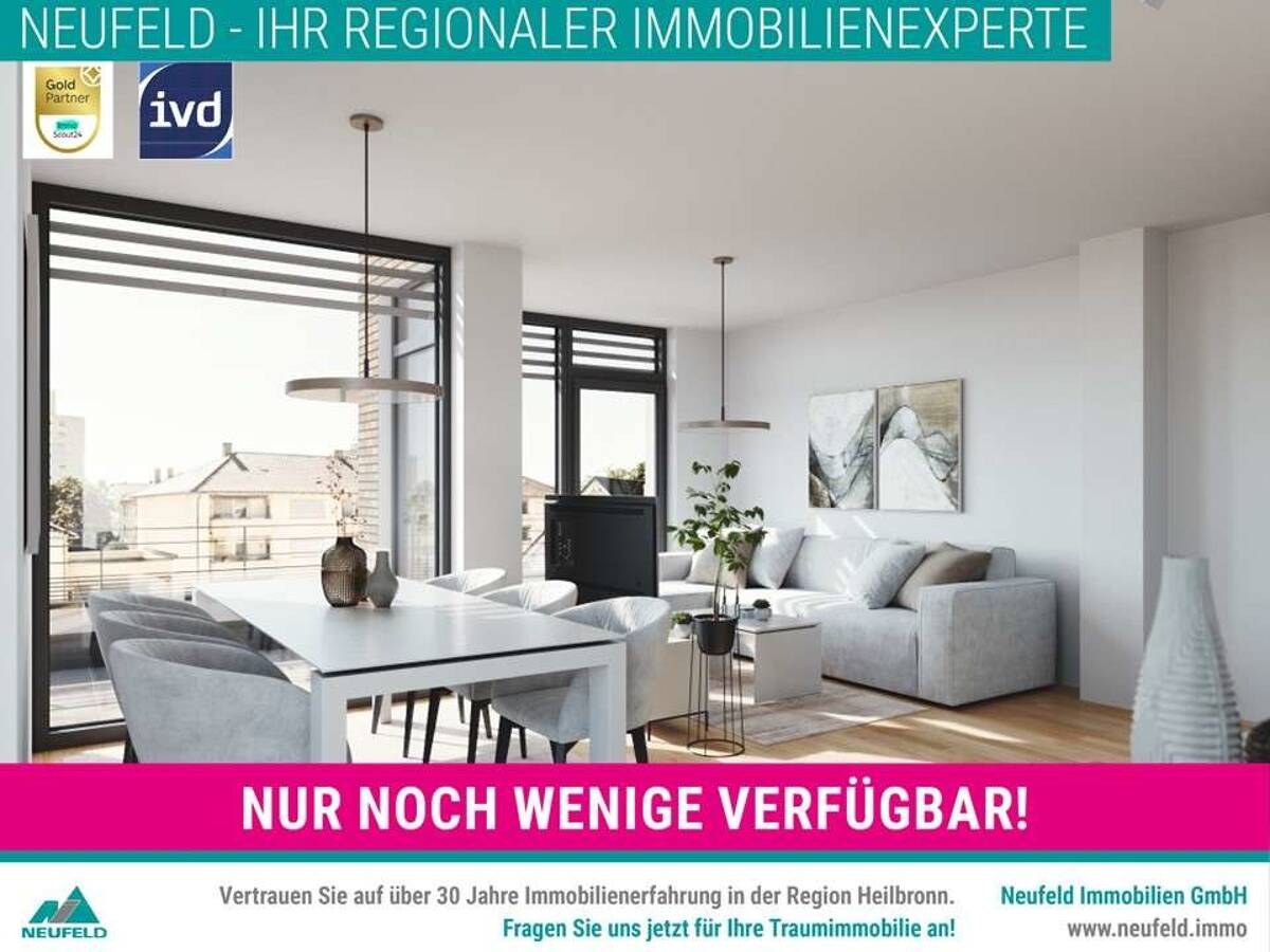 Traumhafte 3-Zimmer Penthouse Wohnung in erstklassiger Lage! – 74076 Heilbronn – Bild 1 von 9