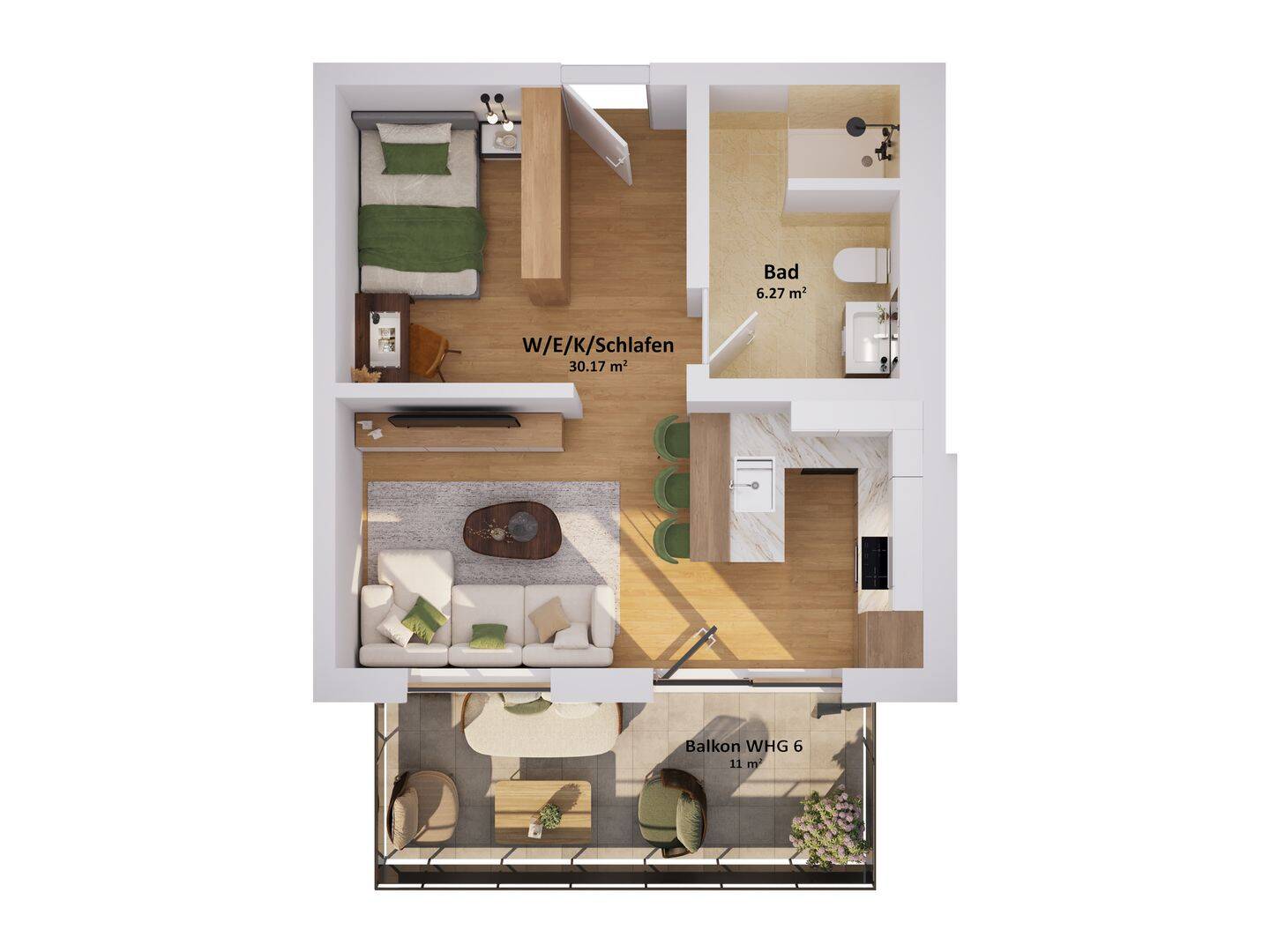 Modernes Wohnen in München: 2-Zimmer-Wohnung im energieeffizienten Neubau – München – Vorschaubild 5