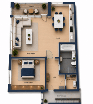 Lichtdurchflutete 2-Zimmer-Wohnung mit beeindruckender Fensterfront in Grafental – 40235 Düsseldorf – Vorschaubild 3