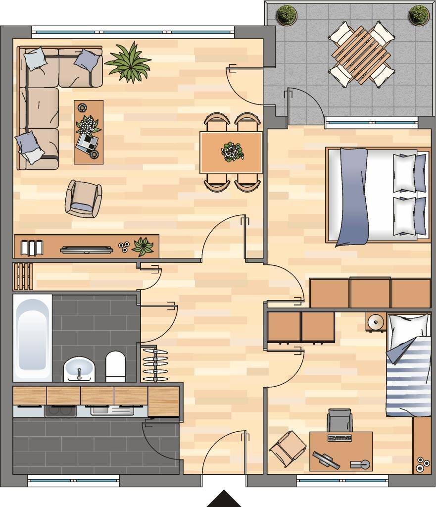 Demnächst frei! 3-Zimmer-Wohnung in Krefeld Gartenstadt – Krefeld – Vorschaubild 2