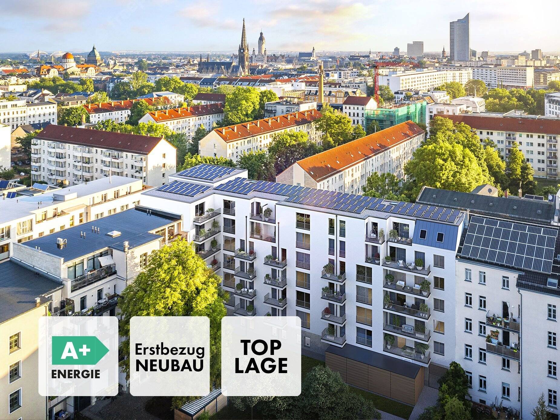 * Traumhaftes Dachgeschoss * 2 Zimmer * NEUBAU * Balkon mit MEGA BLICK * 6. OG * ab 04/25 * – Leipzig – Vorschaubild 2