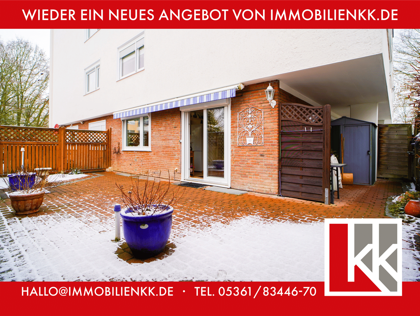 Erdgeschosswohnung in Detmerode - mit Terrasse, eigenem Gartenanteil und PKW-Stellplatz