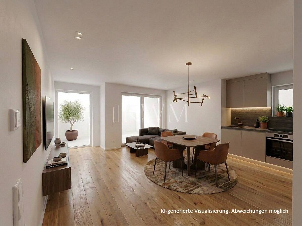 Sonderabschr. AfA 5% - Zentral gelegene 2,5-Zimmer-Neubau-Wohnung mit Terrasse & Garage in Feuerbach – 70469 Stuttgart – Bild 1 von 9
