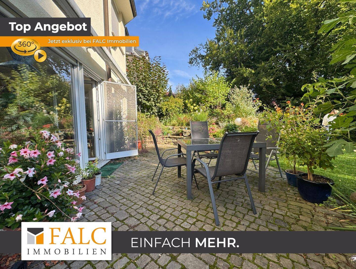 Gartenwohnung mit Hauscharakter - Terrasse, großer Garten & Kamin in naturnaher Lage