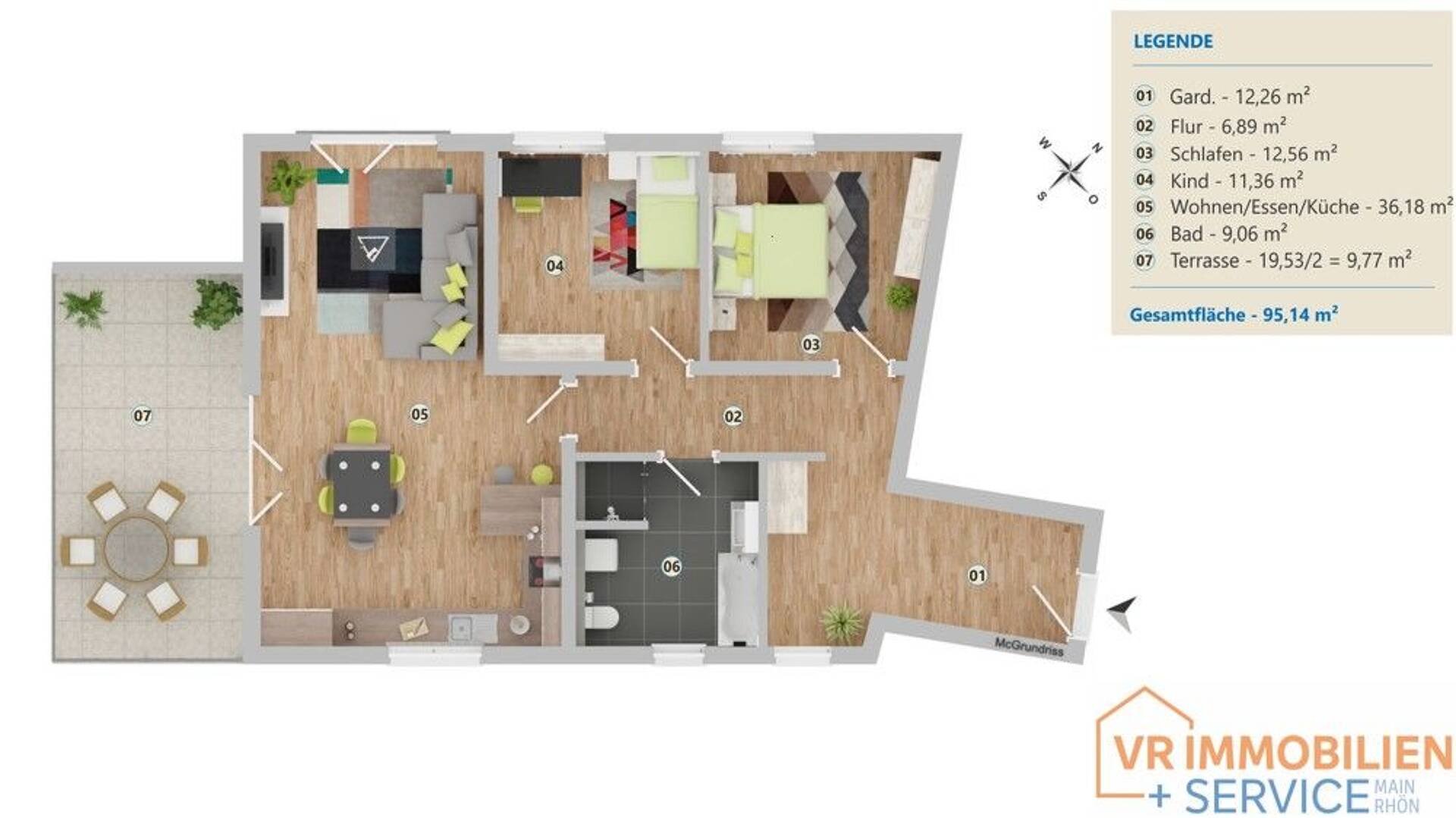 Etagenwohnung in 97616 Bad Neustadt an der Saale mit 95,14 m² kaufen