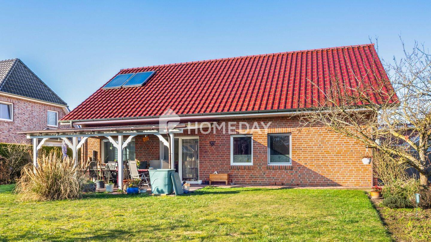 Stilvoller Bungalow in ruhiger Lage - Wohnen auf einer Ebene mit großzügigem Gartenparadies – Badbergen – Bild 1 von 9