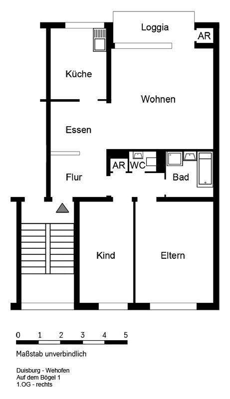 Tolle 3-Zimmer-Wohnung mit offener Wohnküche und Balkon – Duisburg – Vorschaubild 3