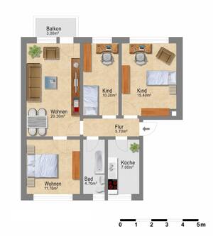 Für Familien 4RWE mit Balkon! – 4289 Leipzig – Vorschaubild 3