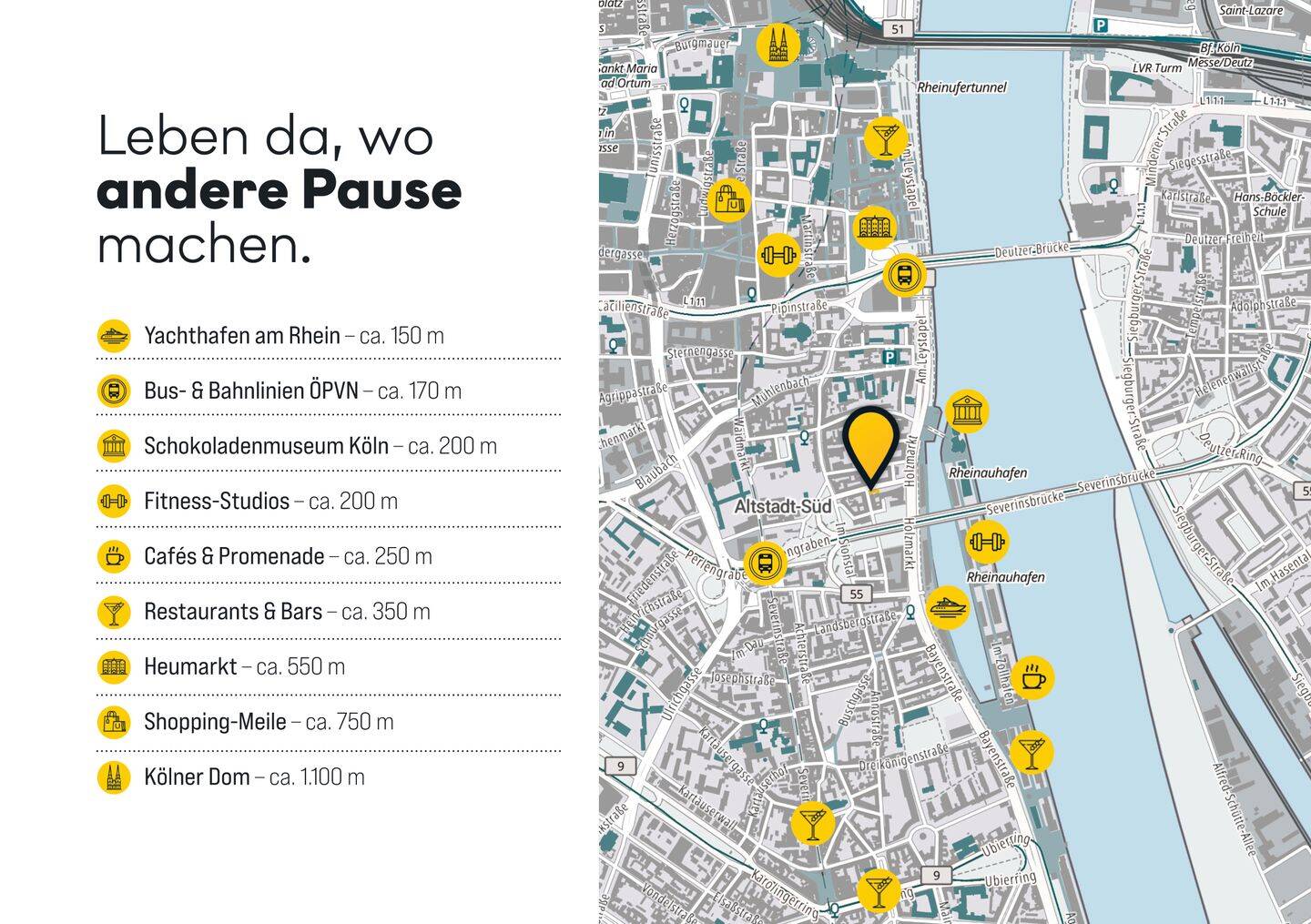 Exklusive Designerwohnung mit Atrium in Bestlage der Kölner Altstadt, direkt am Rhein! – Köln – Vorschaubild 7