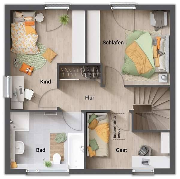 Stadthaus 100 massiv gebaut, Preis inkl. Grundstück – Kleinsteinhausen – Vorschaubild 7