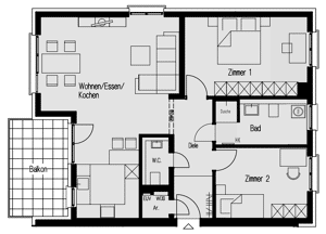 Erstbezug | 3 Zimmer mit Einbauküche, Tageslichbad, Gäste-WC, Keller und Lift – 65203 Wiesbaden – Vorschaubild 2