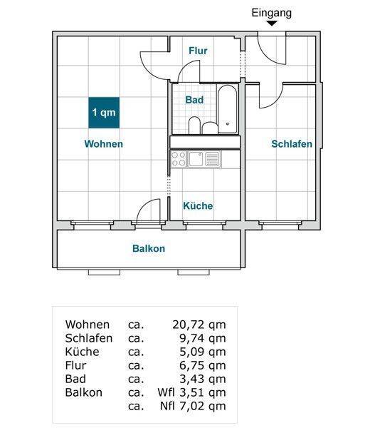 2-Zimmerwohnung mit Balkon und Aufzug! – Dresden – Vorschaubild 2