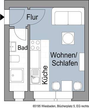 Zentrale 1-Zimmer-Wohnung Perfekt für Singles im Herzen der Stadt – 65195 Wiesbaden – Vorschaubild 3