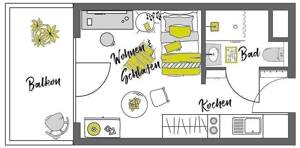 Möblierte Komfort-Apartments mit Balkon - Nur für 1 Person! – 12051 Berlin – Vorschaubild 6
