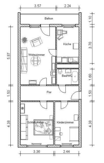 Frisch sanierte 3-Zimmerwohnung mit Balkon und Dusche im 1. OG. – Leipzig – Vorschaubild 2