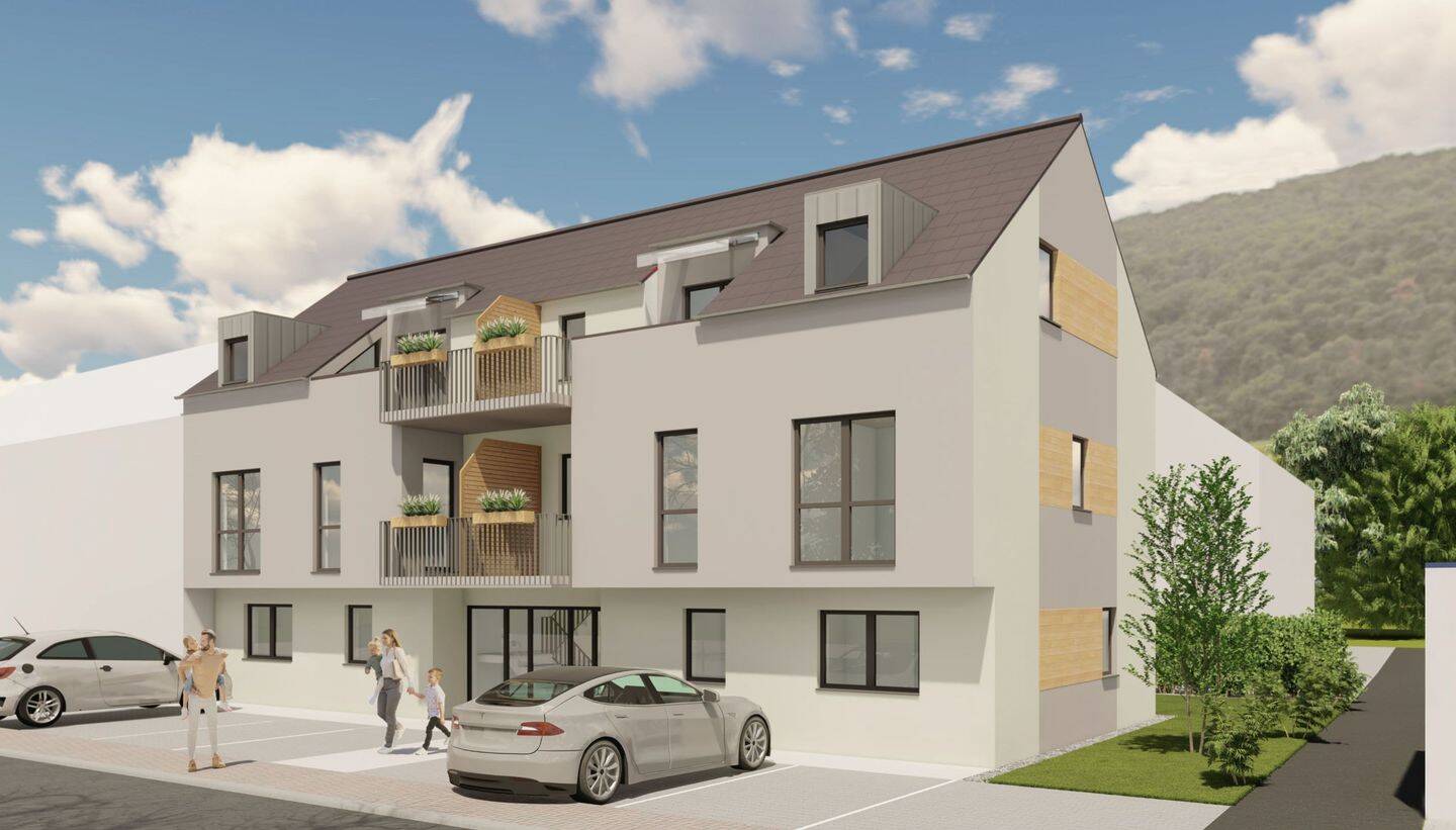 BAUBEGINN ist ERFOLGT! - 2ZKB-Neubau-Eigentumswohnung mit barrierefreiem Zugang, Aufzug, ca. 59,32 m2 Terrasse, Bezug ca. März 2027 – Trier – Vorschaubild 3