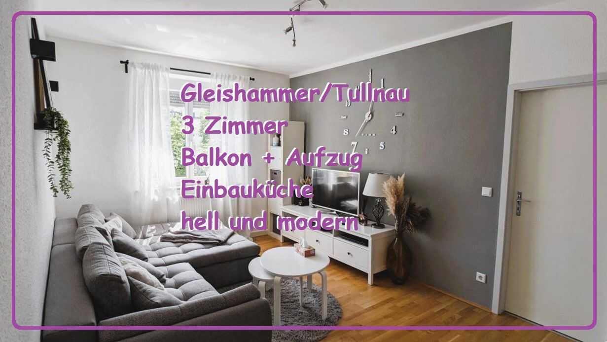 2.0.2.6: Nbg Gleisshammer - Tullnau, gepflegte helle 3-Zi-Whg. (1.OG Aufzug), ca. 65m², Einbauküche, Balkon, Rollläden – Nürnberg – Bild 1 von 9