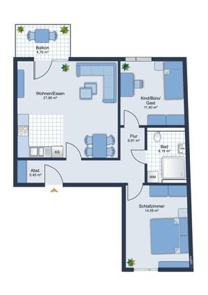 Helle Neubauwohnung mit Balkon und durchdachtem Raumkonzept in Hamburg Bramfeld – 22175 Hamburg – Vorschaubild 4