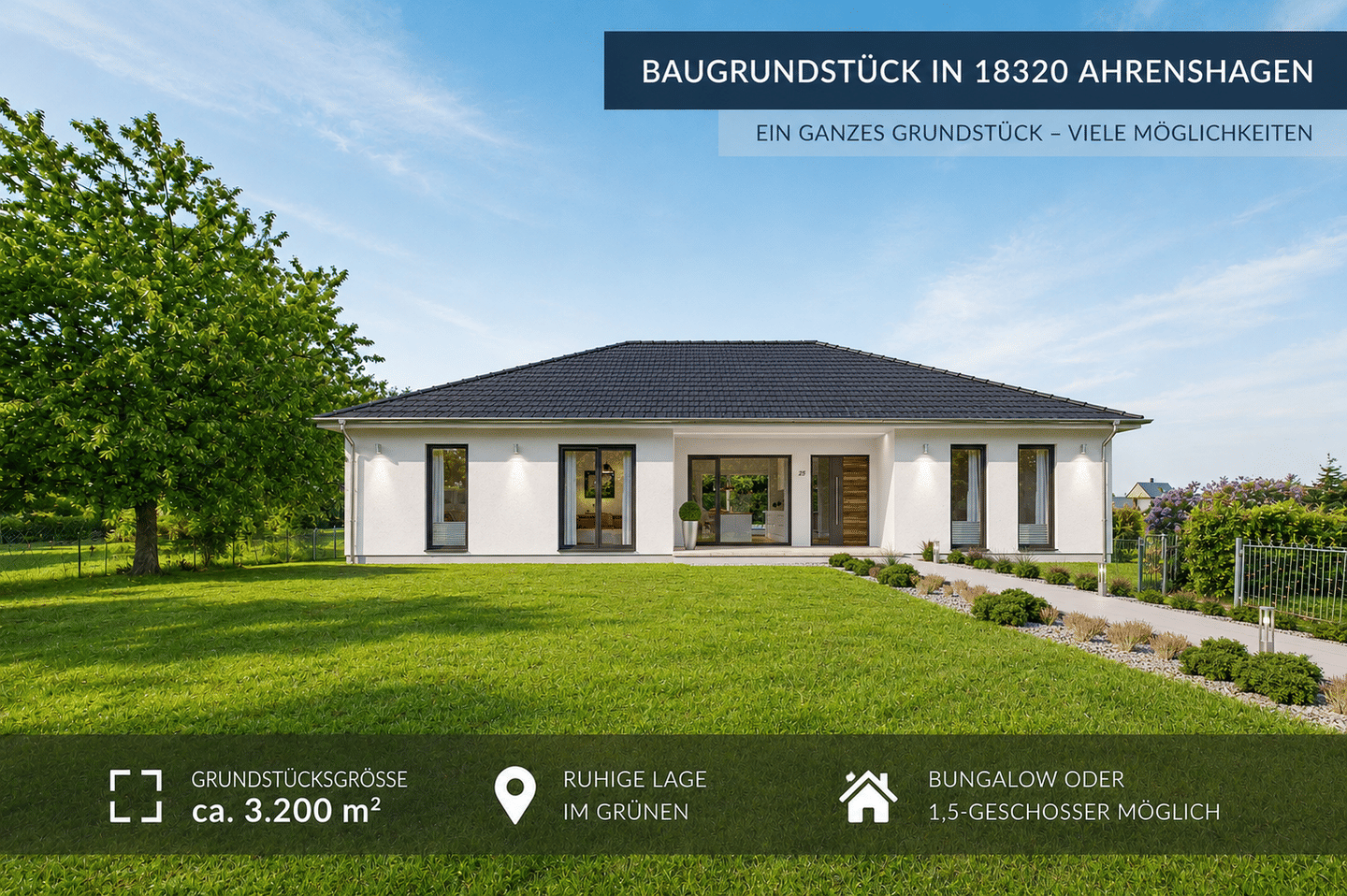 EH40 (A+) Premiumneubau auf ca. 3.200m² in 18320 Ahrenshagen - Individuell Planbar - Bungalow oder 1,5-Geschosser – Ahrenshagen-Daskow – Vorschaubild 5