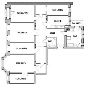 Neustadt-Highlight für Familien: 6-Zimmerwohnung im 3. OG mit 2 Bädern und Balkon – 1099 Dresden – Vorschaubild 2