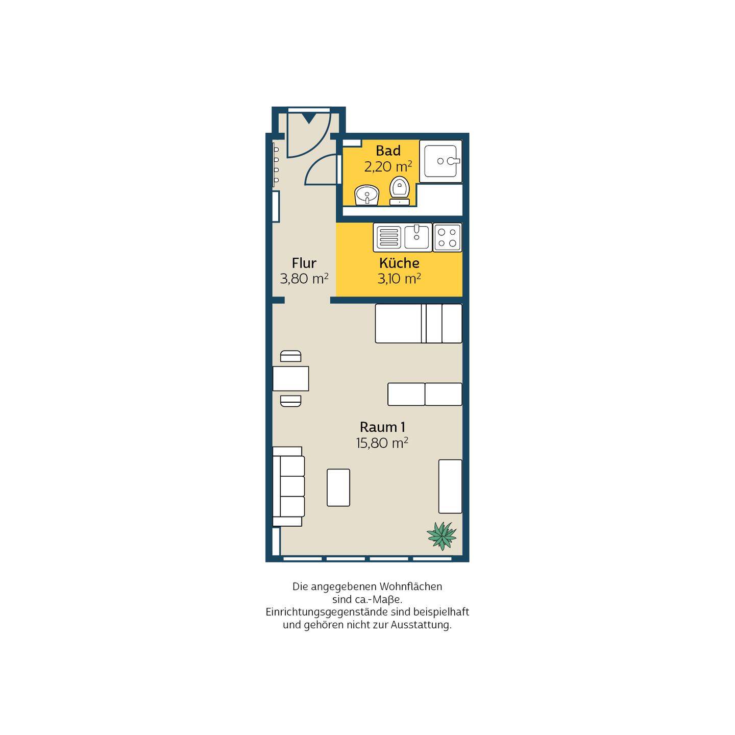 Nachmieter gesucht/1-Raum-Apartment mit kurzen Wegen zur Innenstadt und Uni – Leipzig – Vorschaubild 2