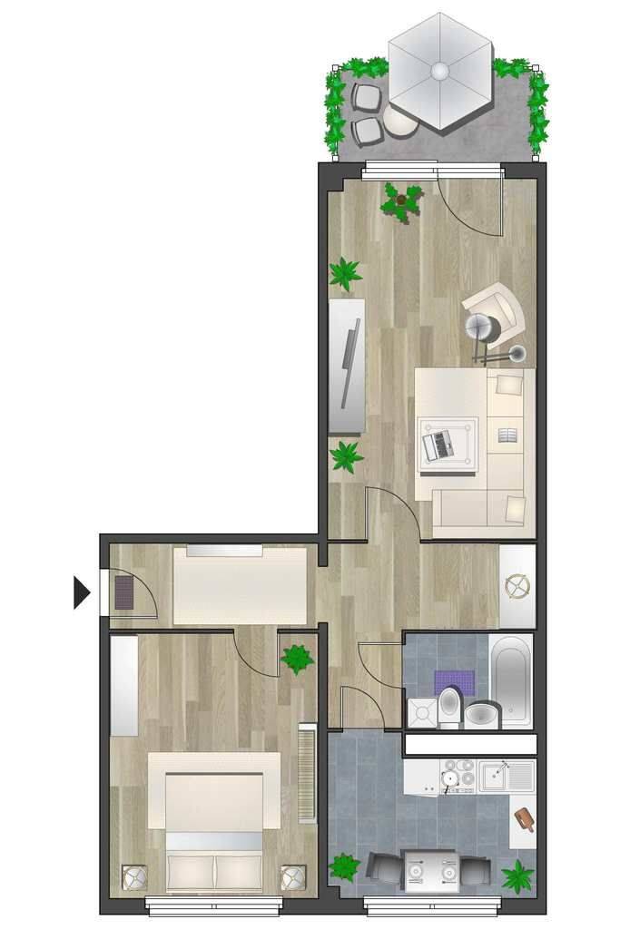 Helle 2-Raum-Wohnung mit Balkon – Chemnitz – Vorschaubild 5