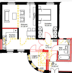 Hochwertig sanierte Wohnung inkl Küche, Fußbodenheizung und Aufzug im Zentrum – 4103 Leipzig – Vorschaubild 4