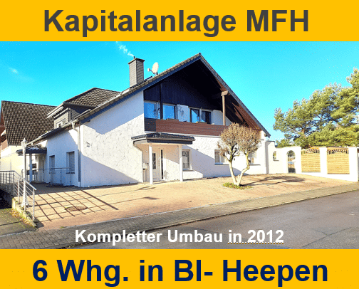 Solide Kapitalanlage MFH mit 6 Whg. im BEST- ZUSTAND da Komplettsanierung & Umbau in 2012 – Bielefeld – Bild 1 von 9