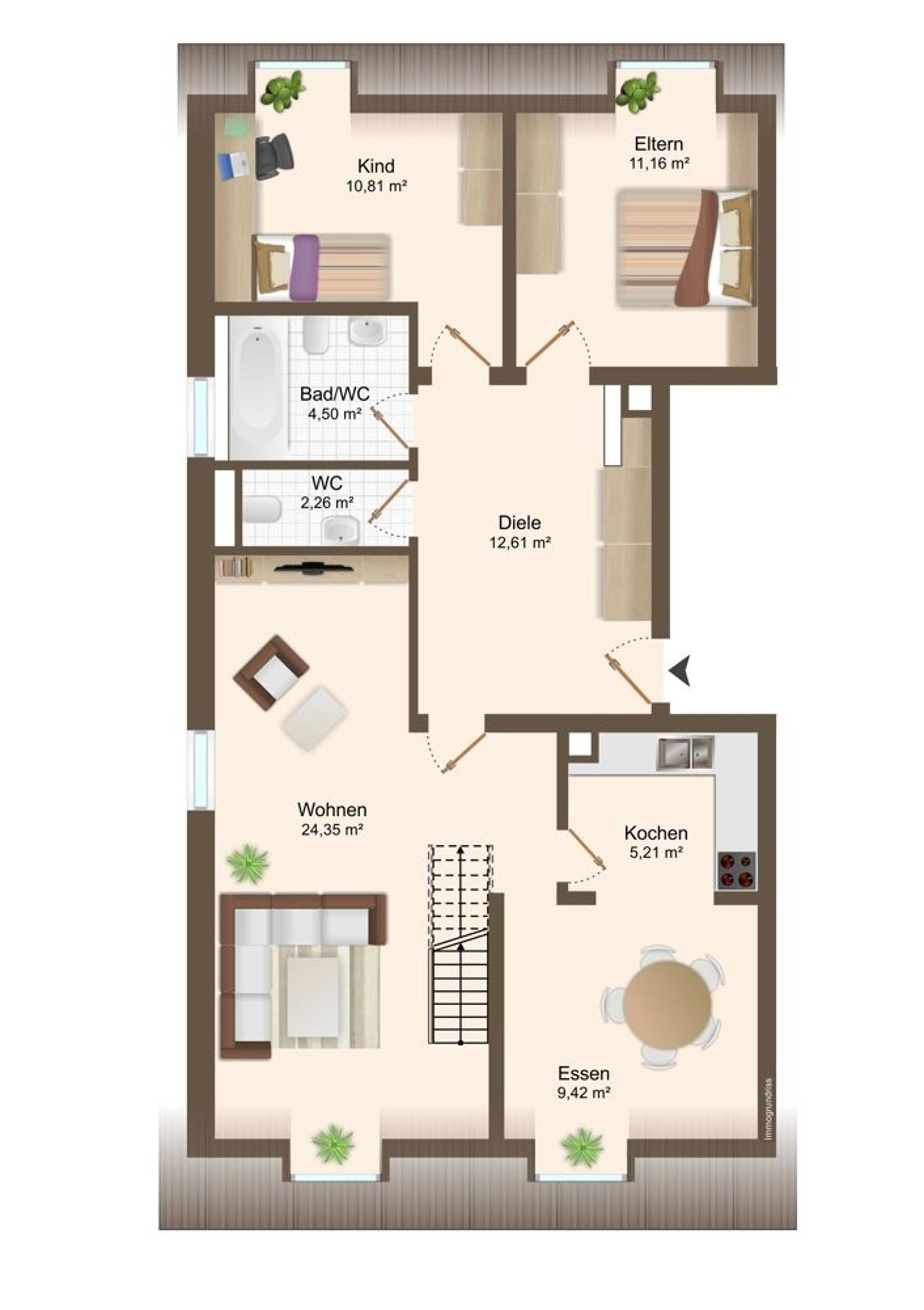 Dachgeschosswohnung in 83022 Rosenheim mit 85,32 m² kaufen