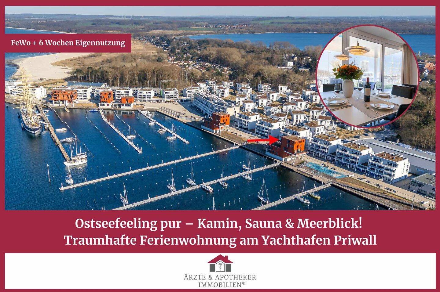 Ostseefeeling pur - Kamin, Sauna & Meerblick! Traumhafte Ferienwohnung am Yachthafen Priwall