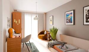Barrierefreie Erdgeschosswohnung mit Terrase und Gartenanteil zum Innenhof sowie Loggia
