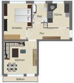 Einziehen und wohlfühlen in der attraktiven Zwei-Zimmer-Wohnung mit Balkon – Chemnitz – Vorschaubild 7