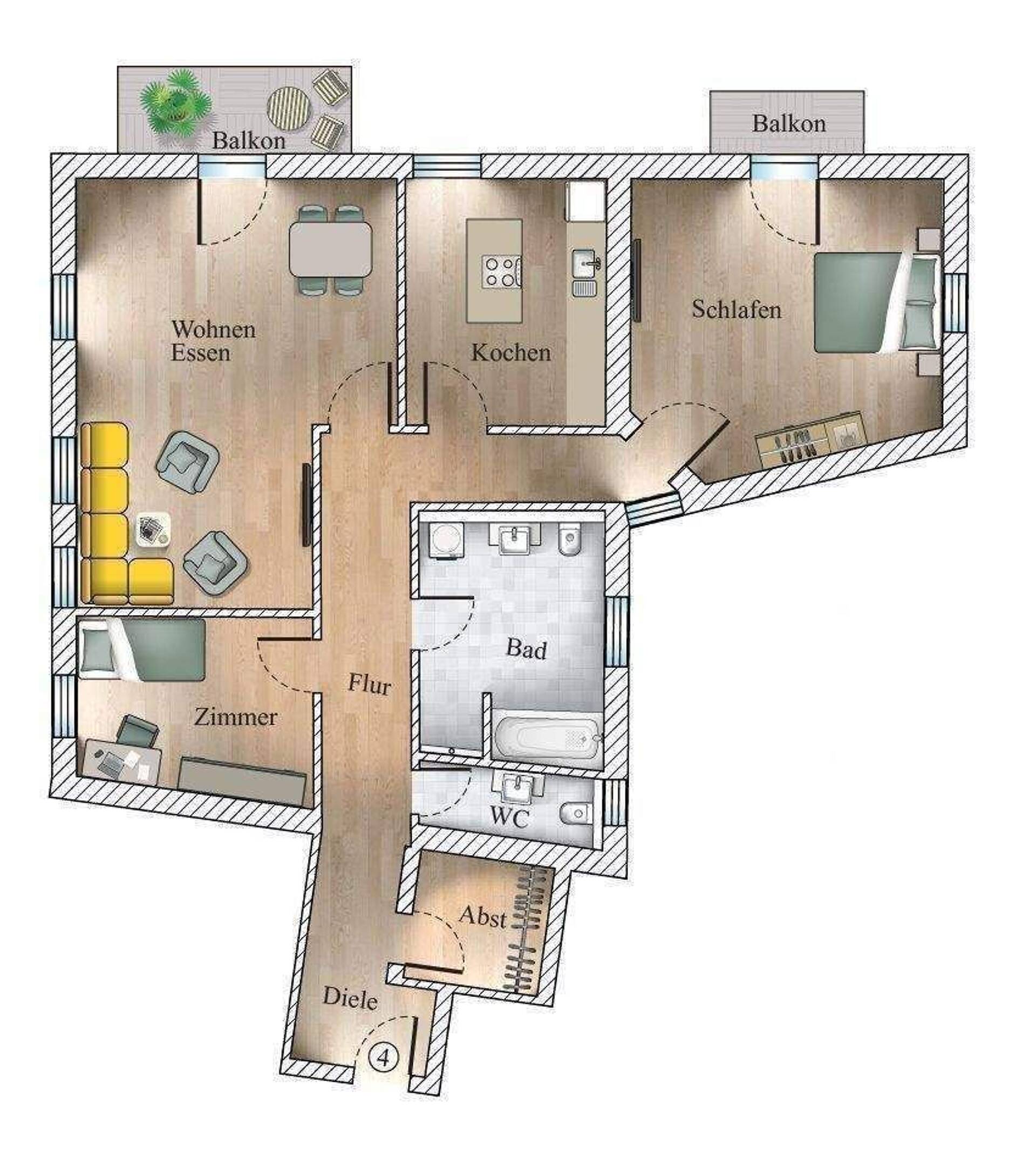 Etagenwohnung in 97688 Bad Kissingen mit 134 m² kaufen