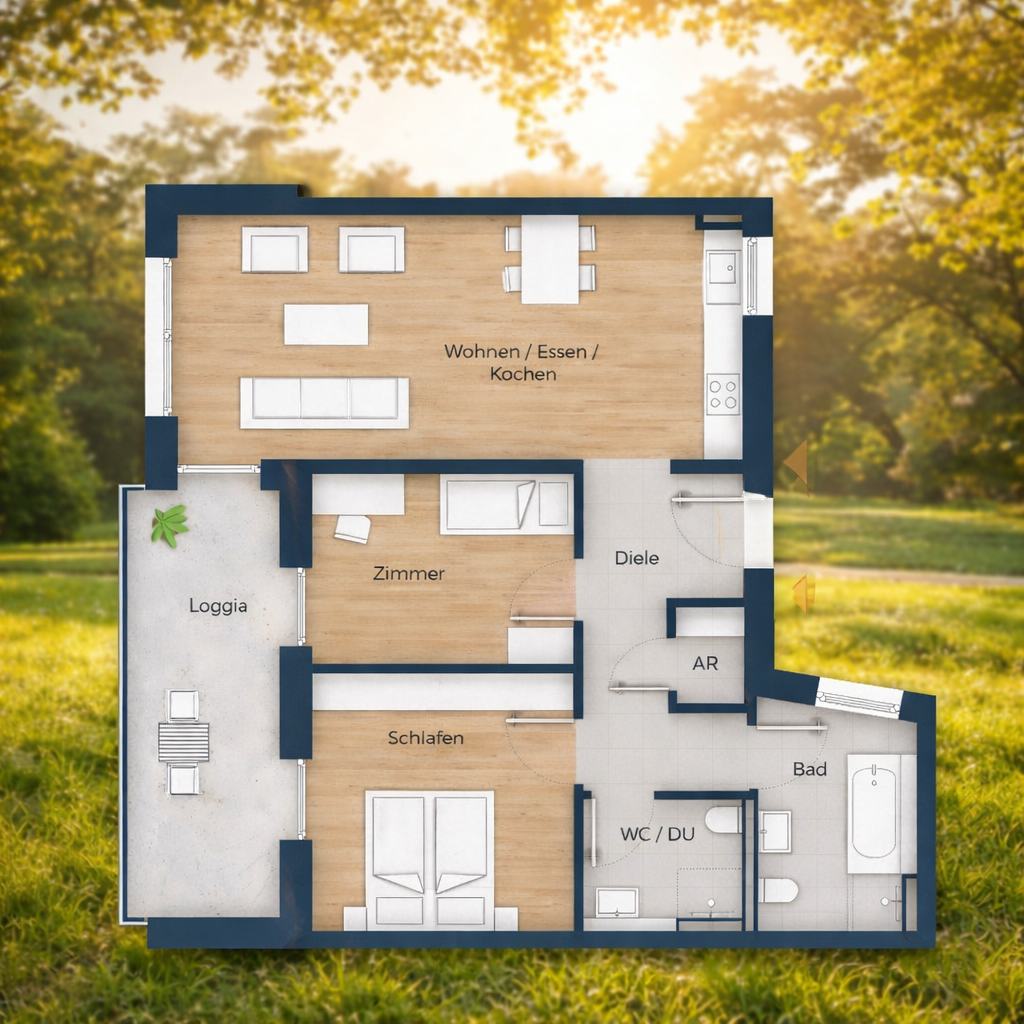 Aktion - Wenn Abendlicht und Parkluft zu Hause ankommen – 3-Zimmer in Marienbergpark-Lage