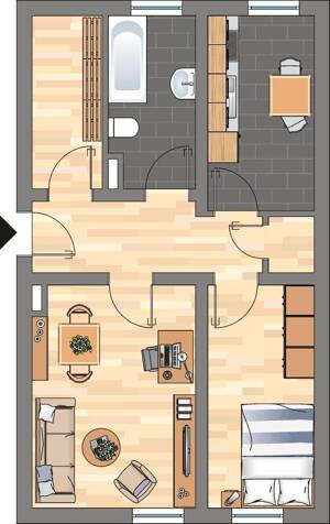 Hier wartet Ihr neues Zuhause - 2-Zimmer-Wohnung - sofort frei – 4318 Leipzig – Vorschaubild 9